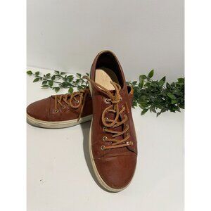 Ecco Mens Brown Leather Casual Sneakers Size 10.5 EU 43 With Lace-Up Closure